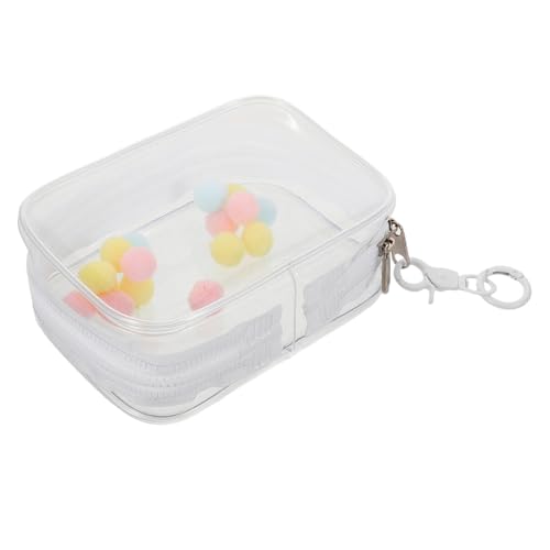 UPKOCH Durchsichtige Aufbewahrungsbox Für Puppen Doppelte Reißverschluss-Tasche Mit Schlüsselanhänger Hochtransparente Sammelbox Für Spielzeuge Tragbarer Organizer Für von UPKOCH