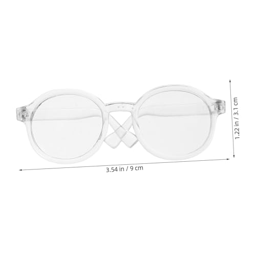 UPKOCH Transparente Puppenbrille für Baumwollpuppen Stylische Runde Mini Doll Brille als Kostüm Accessoire und Eyewear Prop für DIY Puppenkleidung von UPKOCH