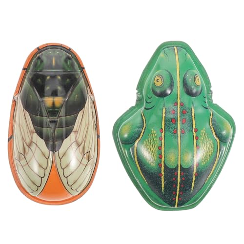 UPKOCH Vintage Blechspielzeug Teilig Kleine Zikaden und Froschfiguren aus Robustem Retro Dekoration Miniatur Sammlerstück Nostalgisch von UPKOCH