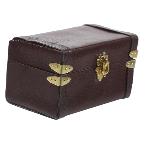 UPKOCH Miniatur Koffer für Puppenhäuser Vintage Reisekoffer Leder Miniatur Modell Dekoratives Kleiner Spielzeug für Kinder von UPKOCH