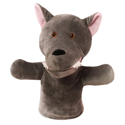 UPKOCH Weiche Cartoon Wolf Handpuppe aus Plüsch Interaktives Tier Handspielzeug für Fantasievolles Geschichtenerzählen und Kreatives Eltern Spiel von UPKOCH