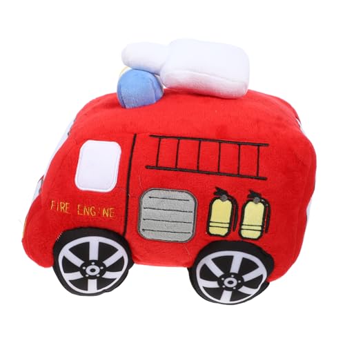 UPKOCH Weiches Plüsch Feuerwehrauto Kuschelkissen Cartoon Feuerwehrwagen Puppe Geburtstagsgeschenk und Sicher zum und Dekorieren von UPKOCH
