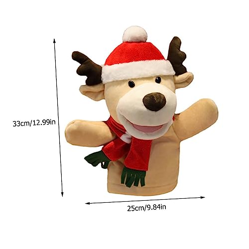 UPKOCH Weihnachtliche Handpuppe Rentier Plüschspielzeug Interaktives Fingerspielzeug für Eltern Junge Mädchen Spiel und Geschichtenerzählen Weicher Cartoon Fingerpuppen Spaß von UPKOCH