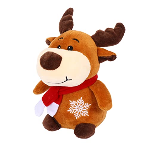 UPKOCH Weihnachts Puppen Plüschpuppe Stofftier Tragen Tierisches Plüschtier Ausgestopft Dinosaurier Gefülltes Tier Kröte Plüschtier Puppe Plüsch Rentier Plüschpuppe Light Brown von UPKOCH