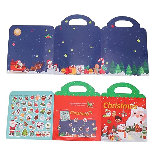 UPKOCH Weihnachts-stickerbuch Aufkleberbuch Für Aufkleberbücher Für Weihnachten Stickerbuch Für Weihnachtsaufkleber Partygeschenk Rot Beschichtetes Papier von UPKOCH