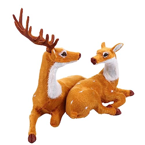 UPKOCH Weihnachtsdeko Weißwedelhirsch Tierfigur aus Umweltfreundlichem Material Realistische Waldtiere Dekoration für Kinderzimmer und Tisch Leicht Tragbar und Kindgerecht von UPKOCH