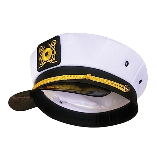 UPKOCH Weißer Kapitänsmütze Polyester Unisex Matrosenhut für Party Cosplay Halloween Karneval Fasching Erwachsene Segler Kostüm Zubehör von UPKOCH