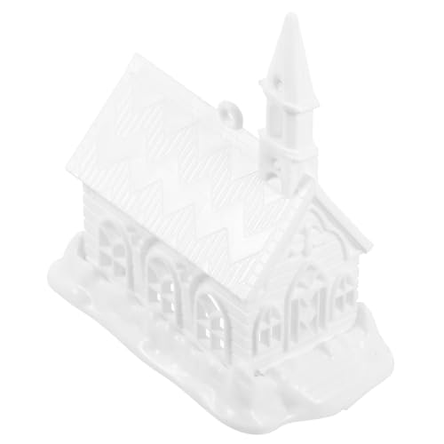 UPKOCH Weißes Kleines In Schneeszene Weihnachtsdekoration Kleine Häuser Gartendekoration Kleine Dekoration Weihnachtsminiaturmodell Weihnachtsornament Tischdekoration Mini von UPKOCH