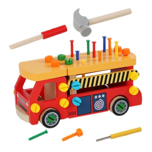 UPKOCH Werkzeugkoffer aus Holz Stabiles Lernspielzeug für Kleinkinder mit Schrauben und Muttern Fördert Motorische Fähigkeiten und Fantasievolles für Jungen und Mädchen von UPKOCH