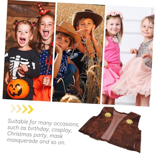 UPKOCH Western Cowboy Weste für Karneval Fasching Halloween Leichtes Bequemes Kostüm für Jungen und Mädchen Offenes Design Partyverkleidung für Festlichkeiten und Kostümpartys UPKOCH Western Cowboy Weste für Karneval Fasching Halloween Leichtes Bequemes Kostüm für Jungen und Mädchen Offenes Design Partyverkleidung für Festlichkeiten und Kostümpartys von UPKOCH