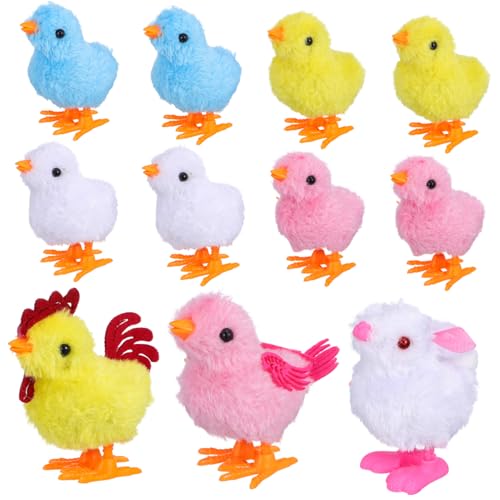 UPKOCH Windup Küken mit Farben Hüpfen Huhn Aufziehspielzeug Weiches Plüsch Ostern Motorikfördernd für Partydekoration von UPKOCH