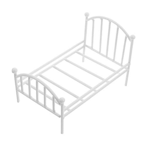 UPKOCH Winziges Eisenbett Für Puppen Dekorativer Blumentopfhalter Metallrahmen Puppenhausbett Mini Hausdekor Puppenhauszubehör von UPKOCH
