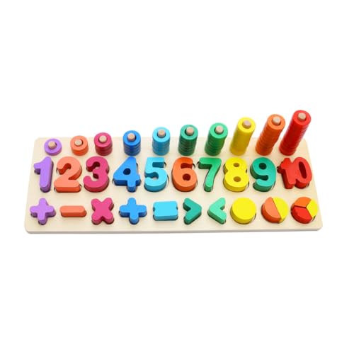 UPKOCH Kleinkind rätsel weinachtsgeschenke Kinder Kinder holzspielsachen Spielzeug Holzpuzzle Formen Rätsel für Kinder verdreifachen Logarithmisches Brett Bambus von UPKOCH