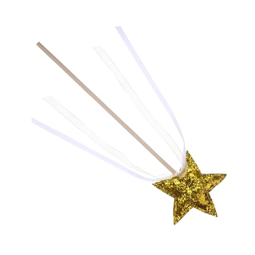 UPKOCH Zauberstab Requisiten Sternenfee-Sticks Feenkostüme für LED Zauberstäbe Party Bühnen-Performance-Zauberstab- sternförmige Feenstäbe Feenstab Hexenstab Stoff Golden von UPKOCH