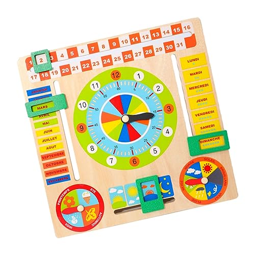 UPKOCH Zeit Lehrmittel entwicklung kindliche entwicklung kinderlernuhr Watch for sportuhren Uhr Puzzle- Unterrichtszeit hölzern Colorful von UPKOCH