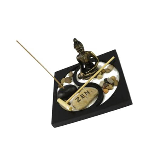 UPKOCH Buddha-Statue Zen-gartentablett Miniatur-landschaftssand Meditations-dekorativer Sandtisch Für Das Home Office von UPKOCH