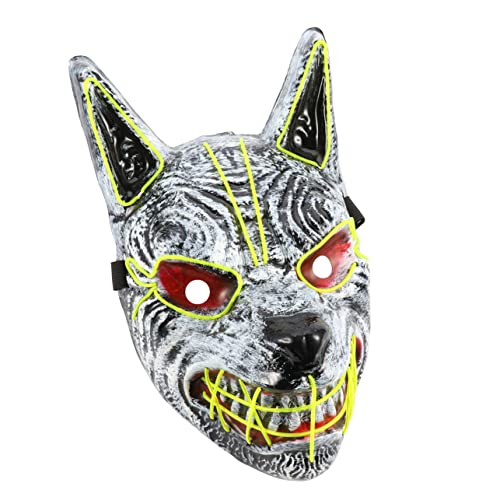 UPKOCH halloween leuchtende maske halloween horror halloween grusel halloween outfit beängstigend Gruseliges Halloween-Design LED gruselige Halloween-Maske Horror-Maske Plastik Colorful von UPKOCH