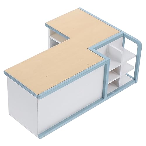 UPKOCH kinderzimmerdeko Room Decoration kinderspielzeug weihnachtsmitbringsel Dollhouse Furniture puppenzubehör Küchenminiaturen Puppenhaus-Miniatur-Supermarkt-Kassenständer hölzern von UPKOCH