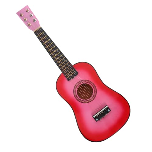UPKOCH kleine Gitarre gefälschte Gitarre Instrumente Musical Instruments Musikinstrument deko kinderspielzeug Toys Mini-Instrument Spielzeuggitarre aus Holz Linde Rosa von UPKOCH