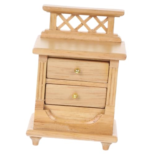 UPKOCH kreative Möbel für Schrank Kleiner Holzschrank Holzspielzeug Nachttisch Möblierung Cool Mikro Mini-Holzschrank Puppenhaus-Miniatur-Vitrine hölzern Khaki UPKOCH kreative Möbel für Schrank Kleiner Holzschrank Holzspielzeug Nachttisch Möblierung Cool Mikro Mini-Holzschrank Puppenhaus-Miniatur-Vitrine hölzern Khaki von UPKOCH