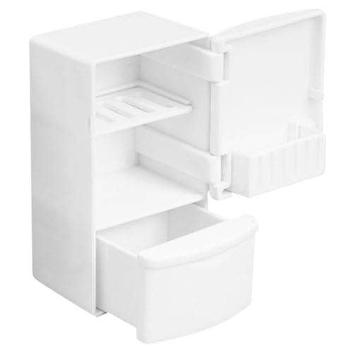UPKOCH künstliche kinderküche Kitchen for minifridge kühlschrank mini kühlschrank mini Mini-Gefrierschrank Camper tragbar Puppenmöbel Mini Möbel Plastik Weiß von UPKOCH