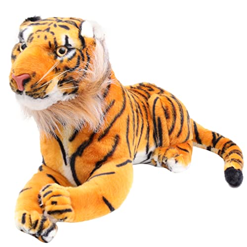 UPKOCH mit Tieren gefüllte Puppen Stoffpuppen Simulation Tiger ausgestopftes Tierspielzeug Tiger Tigerpuppe Orange von UPKOCH