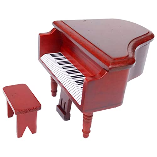 UPKOCH simuliertes Klavier House Decoration puppenstubenmöbel Handgefertigte Holzdekoration Kinderzimmer Dekoration Miniatur-Klaviermodell kleines Klaviermodell hölzern rot von UPKOCH