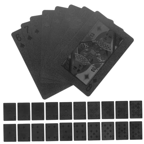 UPKOCH wasserdichte Pokerkarten aus Robustem Kunststoff Einzigartiges Schwarzes Design Leicht und Tragbar für Tischspiele und Outdoor Unterhaltung Geeignet für Pokerfreunde und von UPKOCH