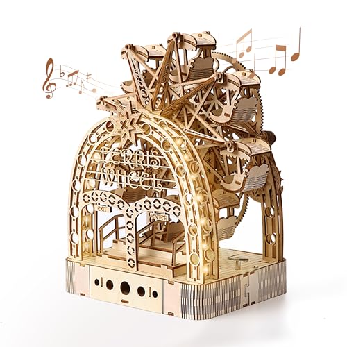 Uplike 【3D Holzpuzzles für Erwachsene】3D-Puzzles beleuchtetes Riesenrad mit Spieluhr - 222psc Holzmodellbau-Kits lustige Geschenke für Erwachsene mit Aufbewahrungsbox - Hobbys für Männer Frauen Uplike 【3D Holzpuzzles für Erwachsene】3D-Puzzles beleuchtetes Riesenrad mit Spieluhr - 222psc Holzmodellbau-Kits lustige Geschenke für Erwachsene mit Aufbewahrungsbox - Hobbys für Männer Frauen von UPLIKE