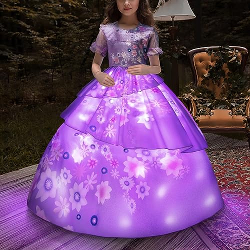 UPORPOR LED Leuchtendes Halloween Kostüm Kleider Prinzessin mädchen Kostüm Zauber Outfit Kostüm für Geburtstag Party Karneval Kinder Cosplay von UPORPOR