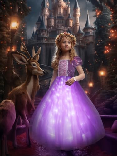 UPORPOR LED Leuchtendes Prinzessin Kleid Mädchen, Halloween Fee Prinzessin Kostüm Mädchen, Kinder Karneval Party Cosplay Verkleidung Weihnachten Fest Geburtstag UPORPOR LED Leuchtendes Prinzessin Kleid Mädchen, Halloween Fee Prinzessin Kostüm Mädchen, Kinder Karneval Party Cosplay Verkleidung Weihnachten Fest Geburtstag von UPORPOR