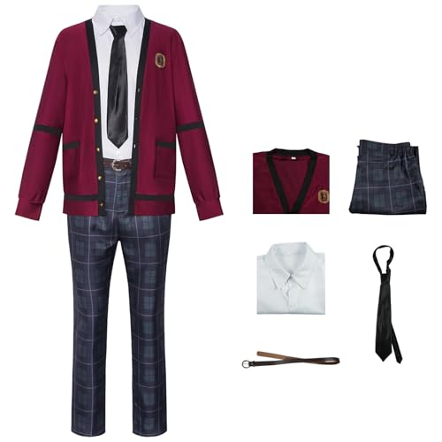 UPUPCOS Anime Japanisches Kakegurui Suzui Ryota Cosplay-Kostüm für Herren und Jungen, Rot, Schuluniform, Hose, Halloween-Outfits von UPUPCOS