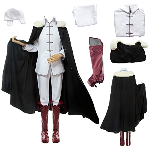 UPUPCOS Bungou Stray Dogs Fyodor Dostoevsky Cosplay Kostüm Weiß Uniform Anzug Umhang Herren Halloween Party Outfit (Fyodor Dostoevsky, M) von UPUPCOS