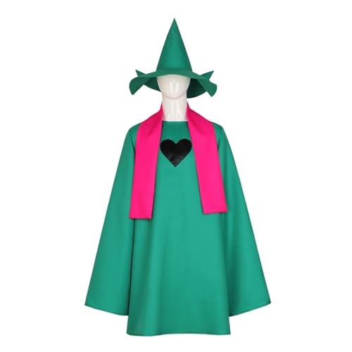 UPUPCOS Game Deltarune Ralsei grüner Umhang Ralsei Cosplay Umhang mit Schal Hut Halloween Party UPUPCOS Game Deltarune Ralsei grüner Umhang Ralsei Cosplay Umhang mit Schal Hut Halloween Party von UPUPCOS