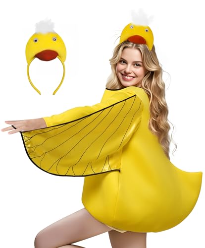 UQJE Entenkostüm für Erwachsene für Damen mit süßem Enten-Stirnband Halloween Weihnachten Kuscheltier Kostüme UQJE Entenkostüm für Erwachsene für Damen mit süßem Enten-Stirnband Halloween Weihnachten Kuscheltier Kostüme von UQJE