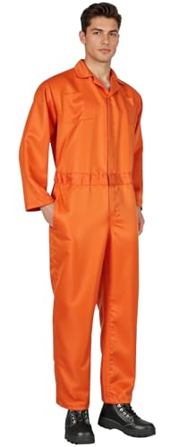 UQJE Overalls für Herren, Marineblau, Erwachsenen-Overall, Overall, Halloween-Kostüm, Orange/Abendrot im Zickzackmuster (Sunset Chevron), XX-Large von UQJE
