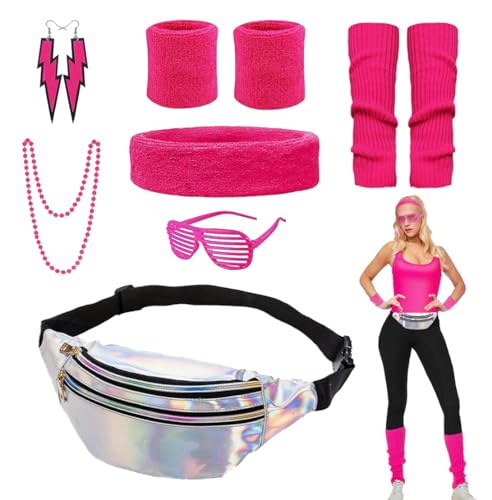 UQTUKO 80er 90er Jahre Outfit Damen, 80er Jahre Kostüm Damen Party Kleidung Accessoires mit Neon Stirnband Armbänder Beinwärmer Bauchtasche Brille Ohrring für Mottoparty Fasching Karneval UQTUKO 80er 90er Jahre Outfit Damen, 80er Jahre Kostüm Damen Party Kleidung Accessoires mit Neon Stirnband Armbänder Beinwärmer Bauchtasche Brille Ohrring für Mottoparty Fasching Karneval von UQTUKO