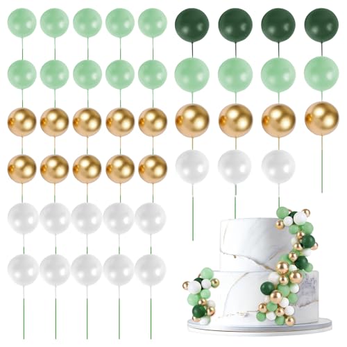 URAQT 45 Stück Tortendeko Kugeln Cake Topper, Dekorationen Ballon Cupcake Tortenaufleger, Mini-Ballons Tortenaufleger für Geburtstag Party, Cake Topper DIY Tortendeko Hochzeit(A2) von URAQT