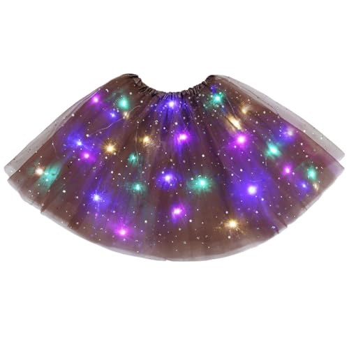 URAQT Tutu Rock LED,Tüllrock Damen LED Tütü Erwachsene,Damen Minirock, Tütü Erwachsene für Fasching Karneval Motto Party Ballett Tanzen Fancy Dress Halloween Kostüm,40CM,Braun URAQT Tutu Rock LED,Tüllrock Damen LED Tütü Erwachsene,Damen Minirock, Tütü Erwachsene für Fasching Karneval Motto Party Ballett Tanzen Fancy Dress Halloween Kostüm,40CM,Braun von URAQT