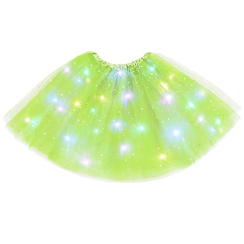 URAQT Tutu Rock LED,Tüllrock Damen LED Tütü Erwachsene,Damen Minirock,Tütü Erwachsene für Fasching Karneval Motto Party Ballett Tanzen Fancy Dress Halloween Kostüm,40CM,Fruchtgrün URAQT Tutu Rock LED,Tüllrock Damen LED Tütü Erwachsene,Damen Minirock,Tütü Erwachsene für Fasching Karneval Motto Party Ballett Tanzen Fancy Dress Halloween Kostüm,40CM,Fruchtgrün von URAQT