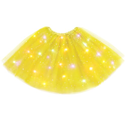 URAQT Tutu Rock LED,Tüllrock Damen LED Tütü Erwachsene,Damen Minirock,Tütü Erwachsene für Fasching Karneval Motto Party Ballett Tanzen Fancy Dress Halloween Kostüm,40CM,Gelb URAQT Tutu Rock LED,Tüllrock Damen LED Tütü Erwachsene,Damen Minirock,Tütü Erwachsene für Fasching Karneval Motto Party Ballett Tanzen Fancy Dress Halloween Kostüm,40CM,Gelb von URAQT