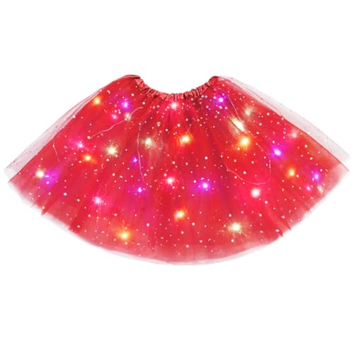 URAQT Tutu Rock LED,Tüllrock Damen LED Tütü Erwachsene,Damen Minirock,Tütü Erwachsene für Fasching Karneval Motto Party Ballett Tanzen Fancy Dress Halloween Kostüm,40CM,Rot URAQT Tutu Rock LED,Tüllrock Damen LED Tütü Erwachsene,Damen Minirock,Tütü Erwachsene für Fasching Karneval Motto Party Ballett Tanzen Fancy Dress Halloween Kostüm,40CM,Rot von URAQT