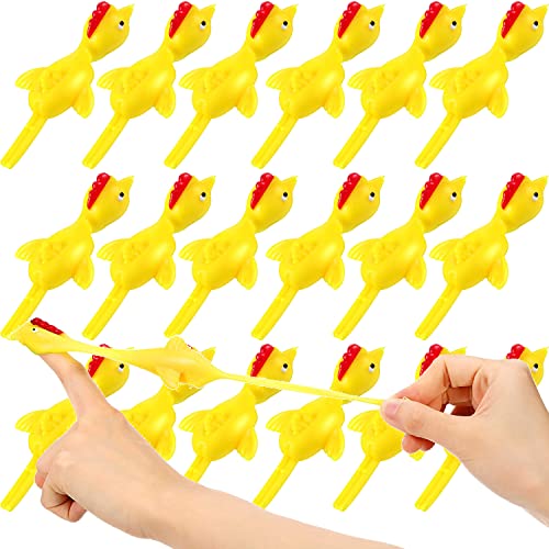 20 Stück Huhn Strecken Fliegende Hühner Schnipsen Spielzeug Gummi Kinder Dehnbare Büro Gadgets Lustig Spielzeug Strecken Fliegende Hühner Katapult Huhn von URCHUZE