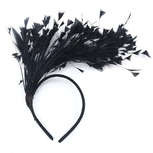 Feather Hair Accessory Headband 1920s Headpiece Headband Feather Headpiece with Artificial Flowers Feather Headband Feather Headwear 1920s Feather Headband for Cocktail Wedding Tea Party Decor von URFDCAD