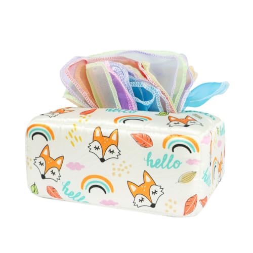 URFDCAD Baby Tissue Box Toy Baby Crinkle Spielzeug 6 Monate Tissue Box Montessori Sensorik, Hohem Kontrast Babyspielzeug Farbiges Tuch Sensorisches Tuch Interaktive Babyspielzeug Für 0-12 Monate URFDCAD Baby Tissue Box Toy Baby Crinkle Spielzeug 6 Monate Tissue Box Montessori Sensorik, Hohem Kontrast Babyspielzeug Farbiges Tuch Sensorisches Tuch Interaktive Babyspielzeug Für 0-12 Monate von URFDCAD