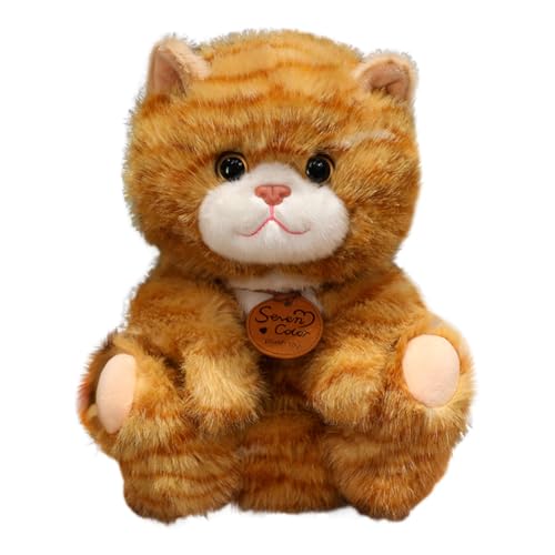 URFDCAD Plüschtier Katze Stofftier Katze Ausgestopfte Katze, Kuschelkätzchen Plüsch Kissen Kawaii Kissenpuppe Kuschelkissen Kissen Spielzeug Katze Kuscheltier Geschenk für Kinder Jungen Mädchen von URFDCAD