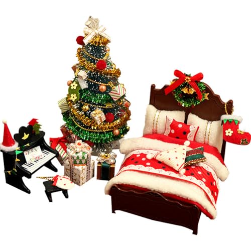 Dänische Mini Wooden Wichtel Zubehör Weihnachtsdeko,Miniatur Puppenhaus Zubehör Weihnachten,DIY Weihnachtsmöbel Bett Weihnachtsbaum Klavier Miniatur Weihnachten Set Weihnachtsdekoration für Geschenke Dänische Mini Wooden Wichtel Zubehör Weihnachtsdeko,Miniatur Puppenhaus Zubehör Weihnachten,DIY Weihnachtsmöbel Bett Weihnachtsbaum Klavier Miniatur Weihnachten Set Weihnachtsdekoration für Geschenke von URFEDA