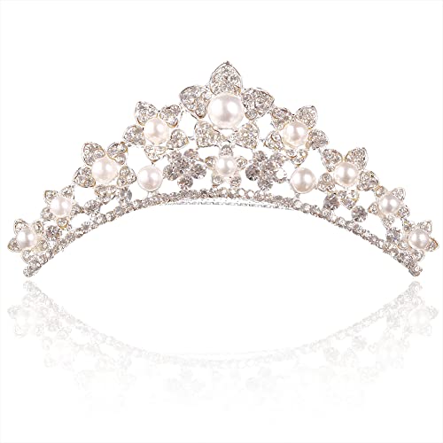 Diadem kinder mädchen,Prinzessin Krone Mädchen, Kristall Tiara Set Silber Krone, Mädchen Geburtstags Krone Stirnband , Prinzessin Haarschmuck Cosplay Hochzeit Proms Geburtstagsfeier Diadem für Kinder von URFEDA
