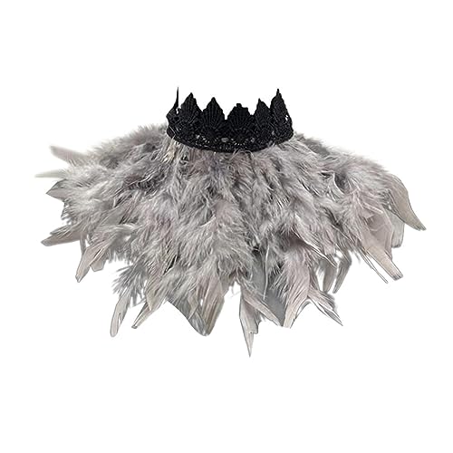 Federkragen, Gothic Feder Cape Stola Schal Schalkragen Halloween Kostüm Damen Federumhang Kostüm Bühne Schalkragen Cape Schal Choker Kragen für Foto Requisite Cosplay Party Kleidung Federkragen, Gothic Feder Cape Stola Schal Schalkragen Halloween Kostüm Damen Federumhang Kostüm Bühne Schalkragen Cape Schal Choker Kragen für Foto Requisite Cosplay Party Kleidung von URFEDA