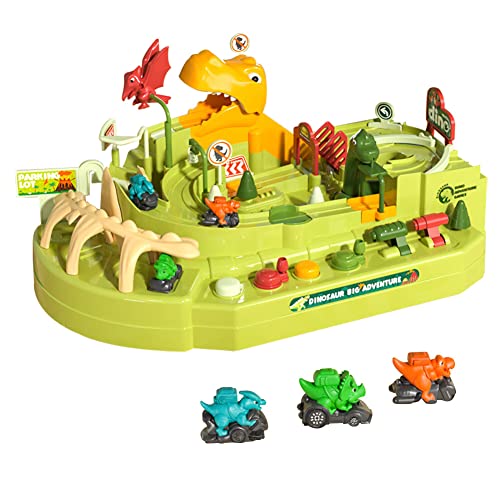 URFEDA Kinderauto Rennstrecke Auto Abenteuerbahn Spielzeug Dinosaurier Abenteuerauto Spielzeugautobahnen Montessori Kinderspiele Nutzen für Kinderauto Intellektuelles Spielzeug von URFEDA